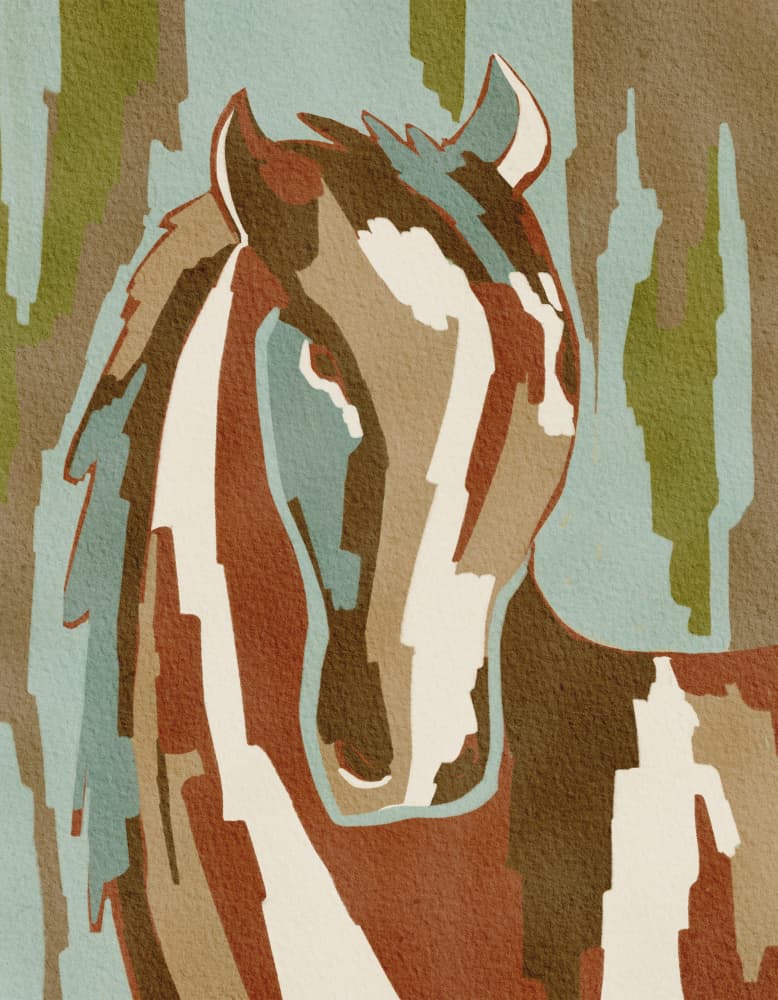 Abstract Horse Portrait by Nikita Jariwala — canvas wall art