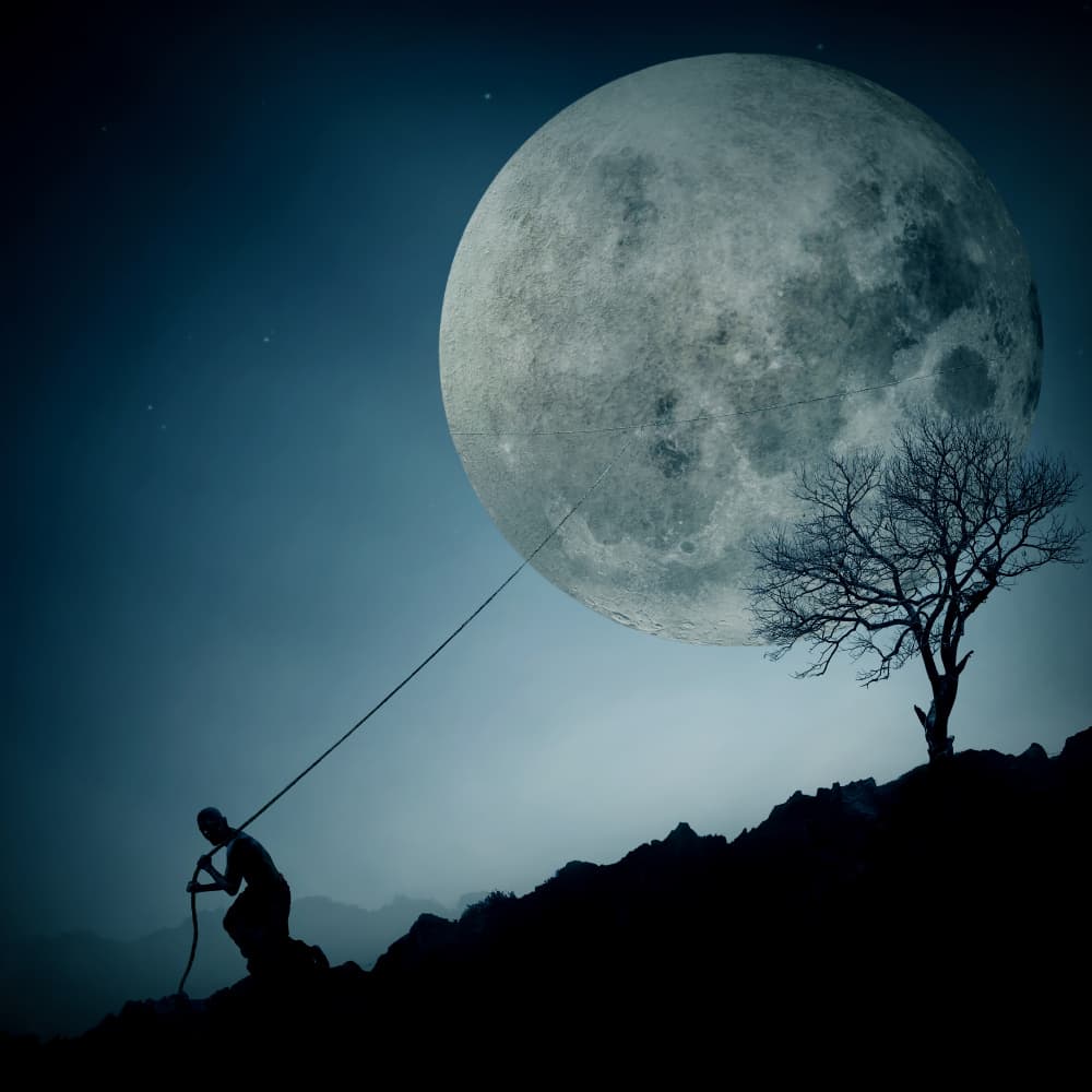 Pulling The Moon by Final Toto — canvas wall art