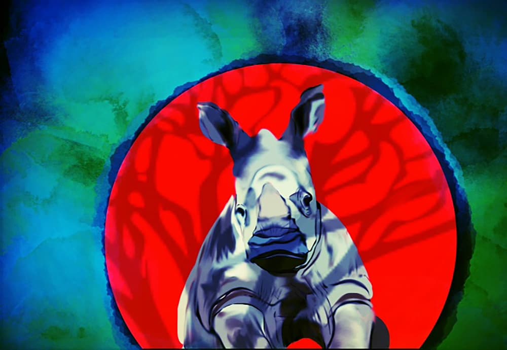 Bold Baby Rhino by Jocelyn Wortley — canvas wall art