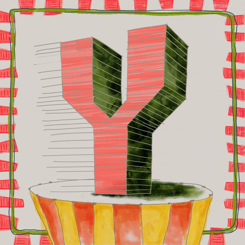 Geometric Letter Y by XHOZUCAN — canvas wall art
