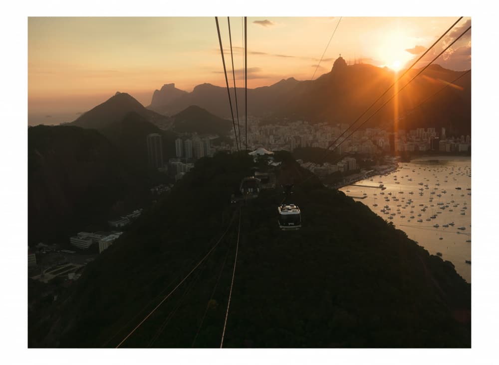 Rio Sunset Cable Car by Thabiet Kamaldien — canvas wall art