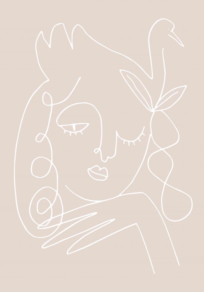 Elegant Swan Woman by Old Artists Studio II — canvas wall art