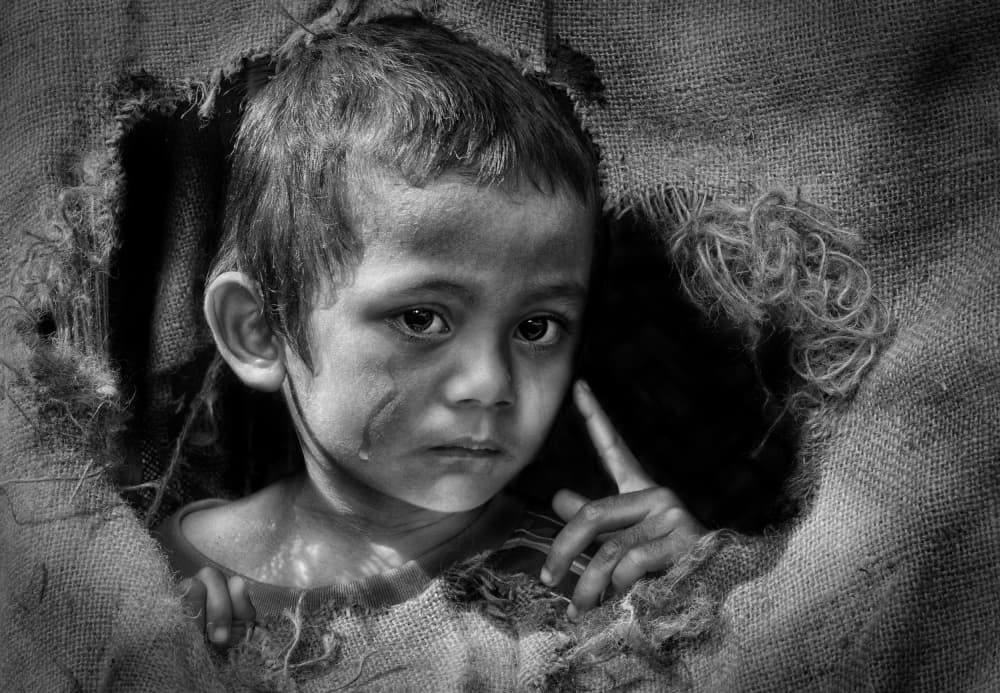 Vulnerable Child's Gaze by Girdan Nasution — canvas wall art