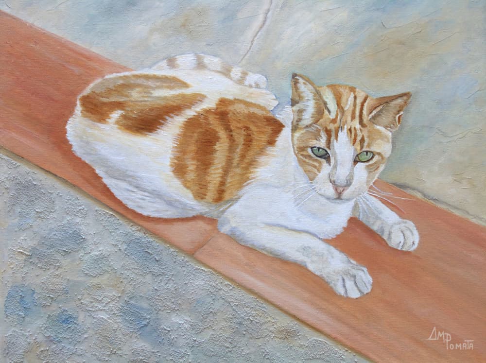 Watchful Orange Tabby by Angeles M. Pomata — canvas wall art