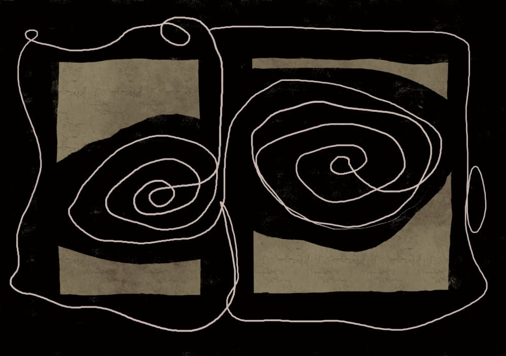 Dark Abstract Spirals by Sharyn Bursic — canvas wall art