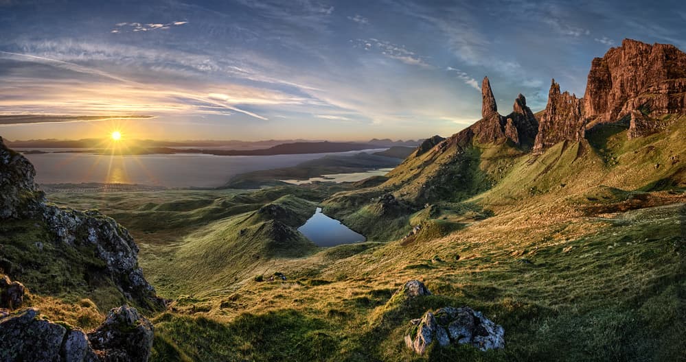 Old Man Storr Golden Sunrise by Christian Schweiger — canvas wall art