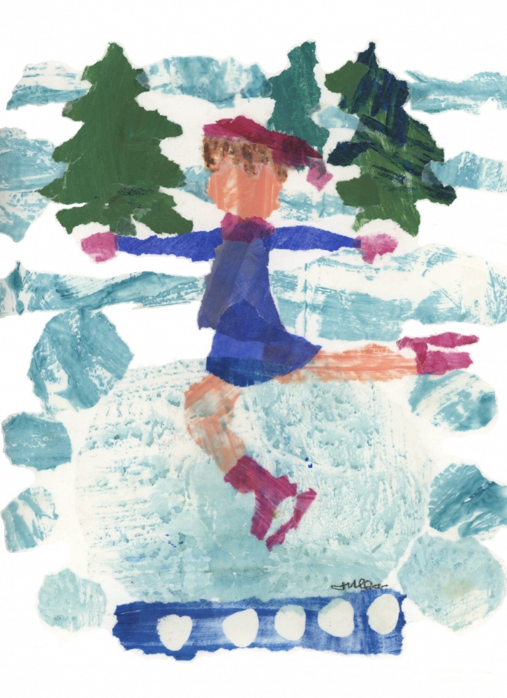 Joyful Winter Skater by Jules Gissler — canvas wall art