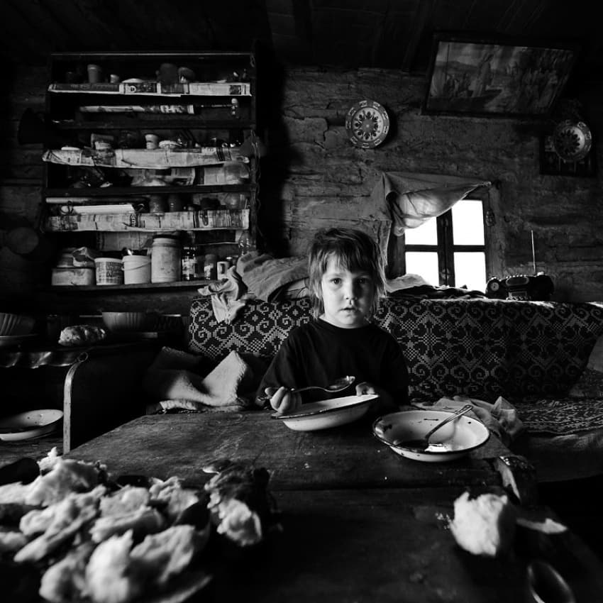 Rustic Boy's Meal by Vlad Dumitrescu — canvas wall art