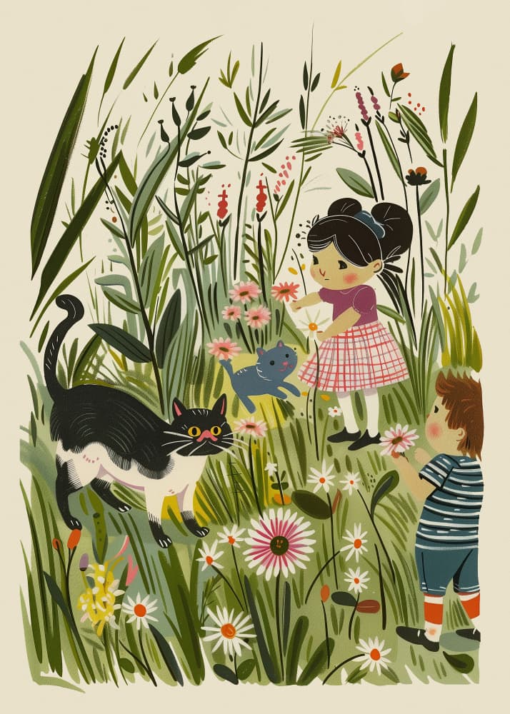 Playful Meadow Friends by Old Artists Studio IV — canvas wall art
