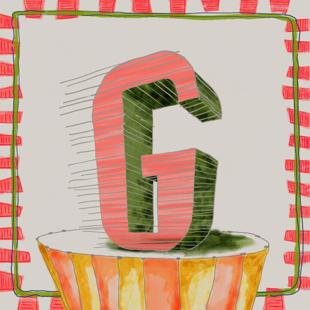Playful Letter G by XHOZUCAN — canvas wall art
