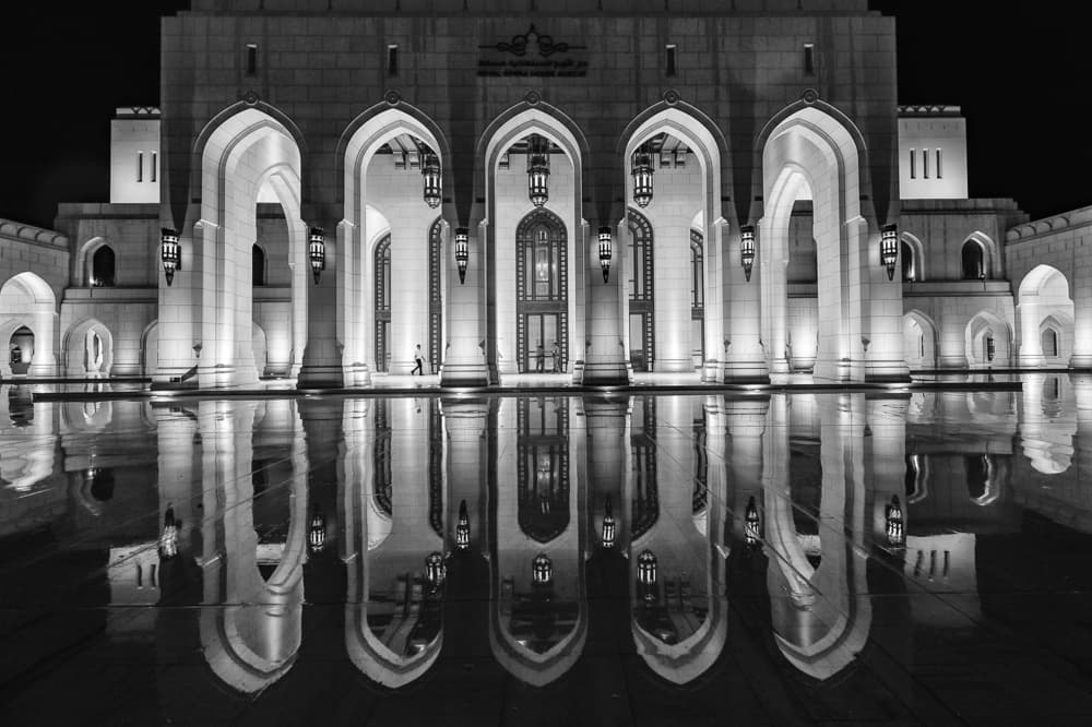 Architectural Reflection at Night by SANJOY SENGUPTA — canvas wall art
