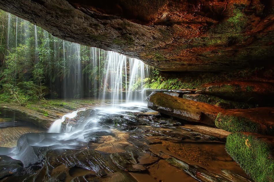 Hidden Cave Waterfall by Mark Lucey — canvas wall art