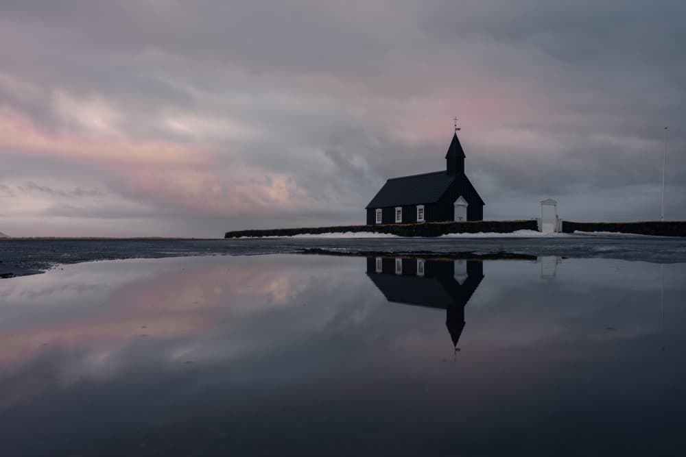 Black Church Reflection by Yongnan Li （李永男） — canvas wall art