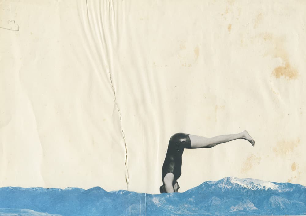 Surreal Mountain Headstand by Cassia Beck — canvas wall art
