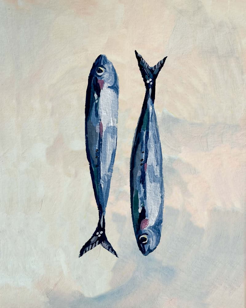 Sardines In Blue by Madison Phipps — canvas wall art