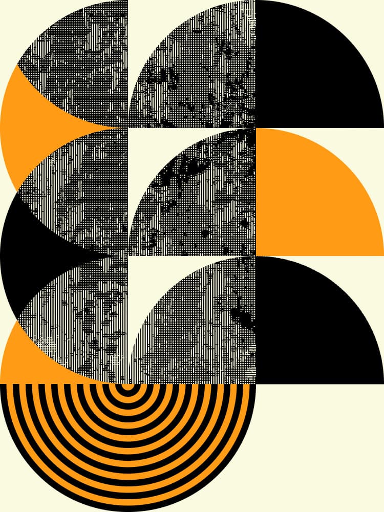 Orange Black Geometric Pattern by Petr Strnad — canvas wall art