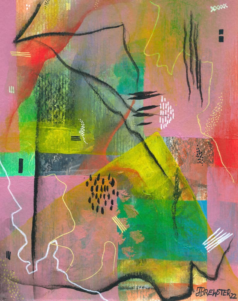 Vibrant Abstract Layers by Janine Brewster — canvas wall art
