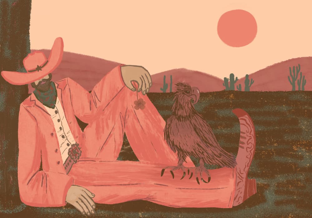 Cowboy's Desert Companion by Aliya Putrus — canvas wall art