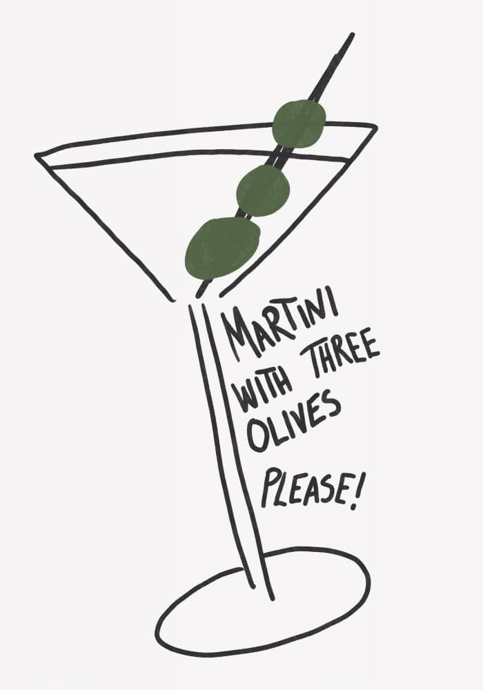 Olive Trio Martini by Athene Fritsch — canvas wall art