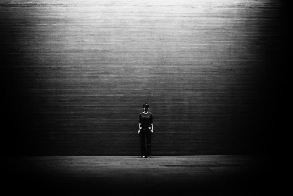 Solitary Figure Dark Space by Koji Sugimoto — canvas wall art