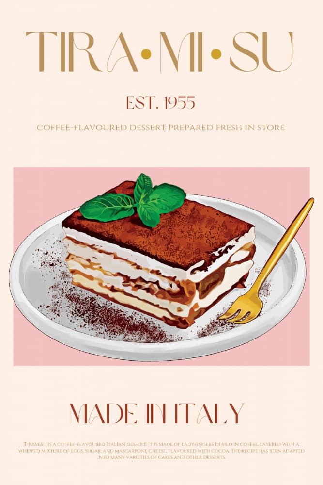 Classic Italian Tiramisu by Nazma Khokhar — canvas wall art