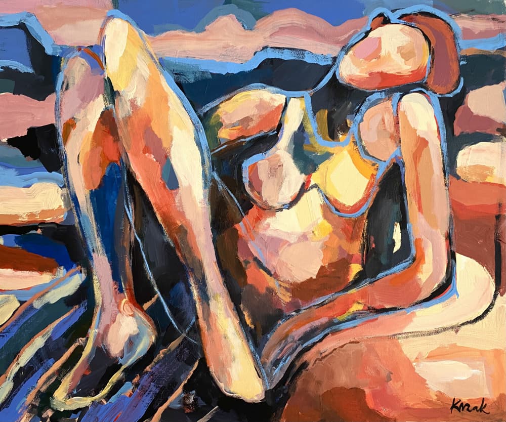 Abstract Female Nude by Magdalena  Krzak — canvas wall art