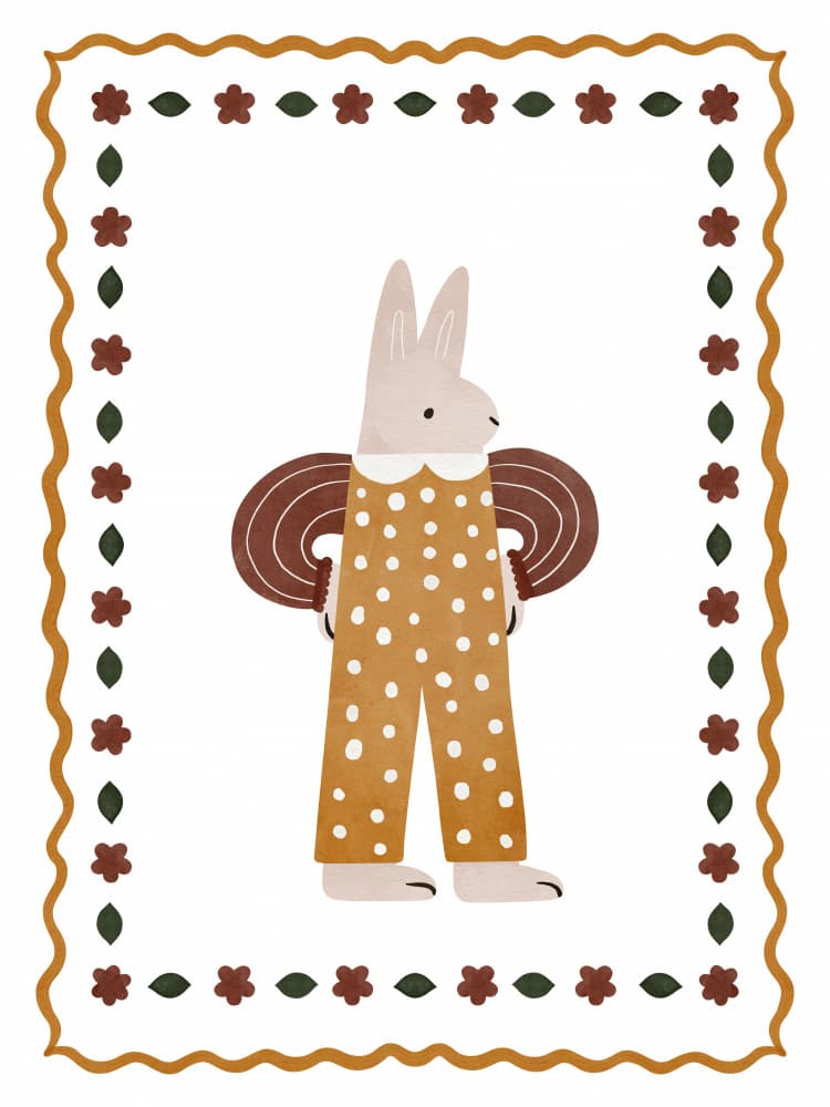 Dotted Bunny Parade by Treechild — canvas wall art