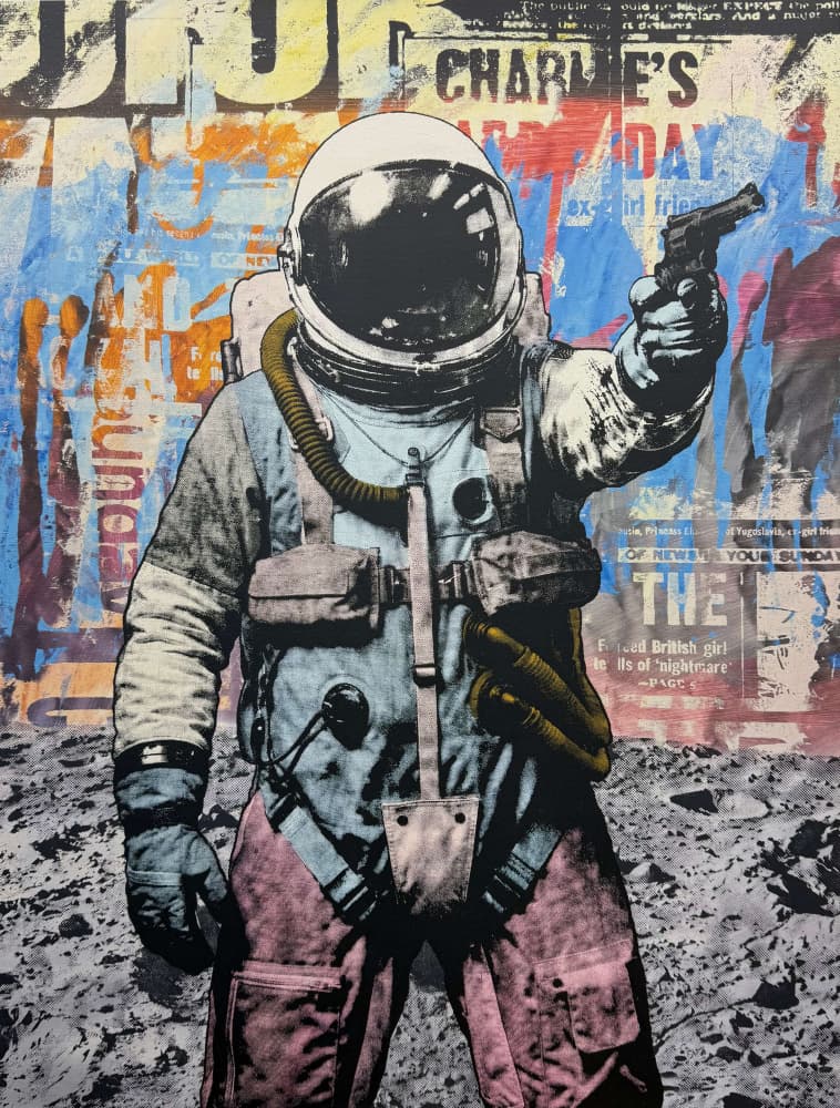 Armed Astronaut Moon Rebel by Микола Курилюк — canvas wall art