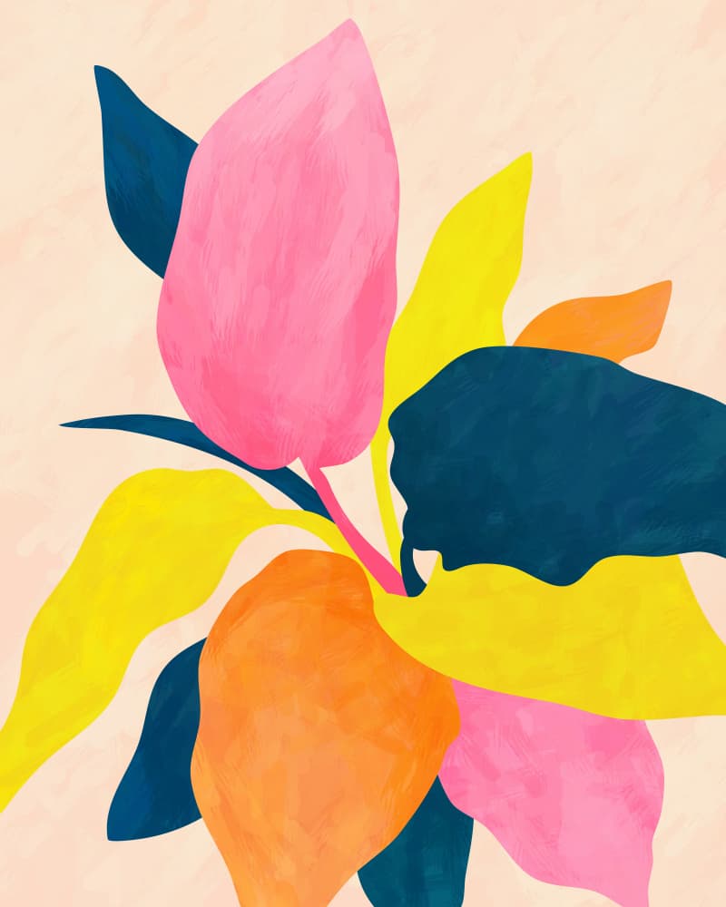Vibrant Botanical Layers by Kintsugi99 — canvas wall art