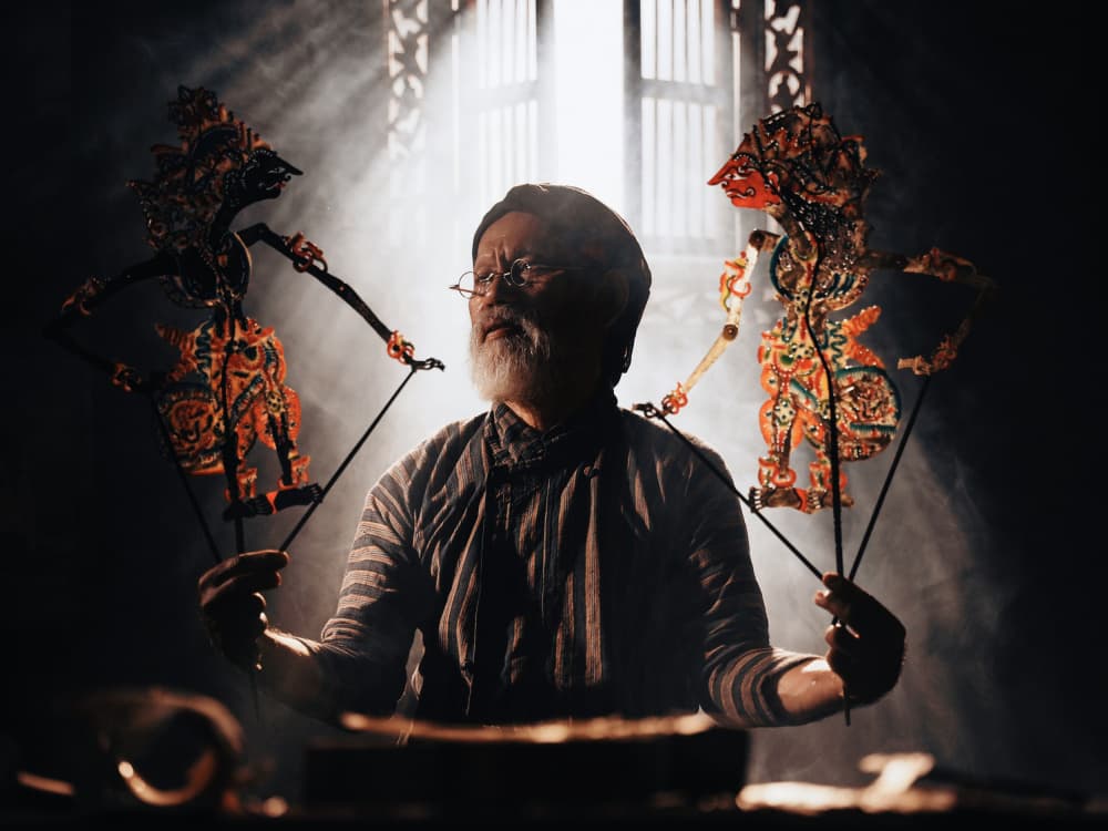 Traditional Shadow Puppeteer by Asep Awaludin — canvas wall art