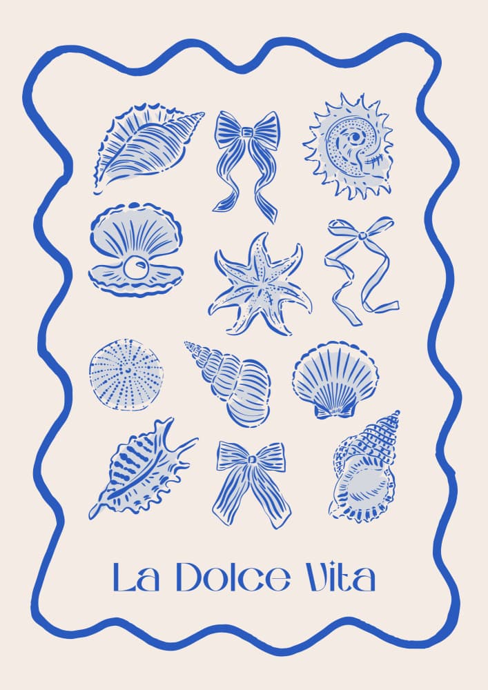 La Dolce Vita Seashells by Katarzyna Gąsiorowska — canvas wall art