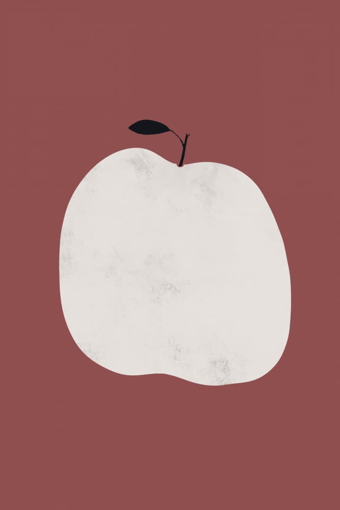 Minimalist White Apple by Danushka Abeygoda — canvas wall art