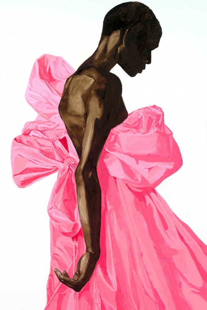 Vibrant Pink Bow Dress by Sophia Novosel — canvas wall art
