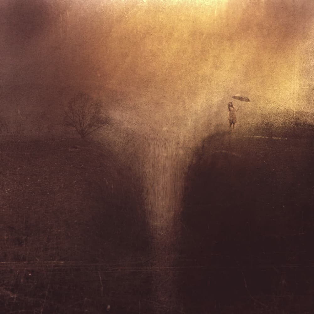 Woman In Dark Rain by Radovan Skohel — canvas wall art