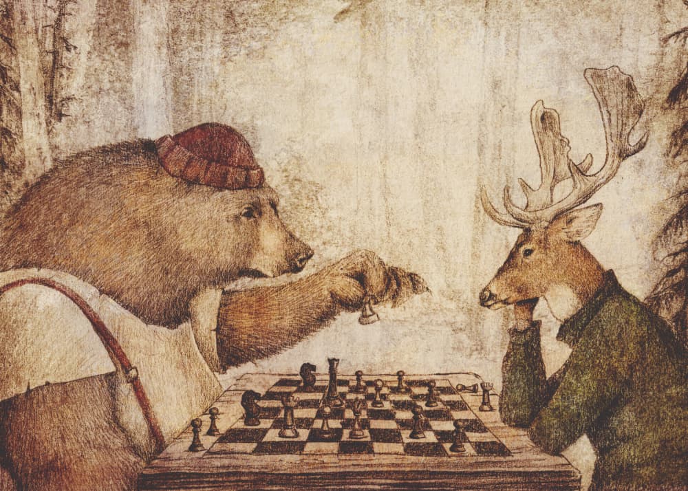 Wild Chess by Mike Koubou — canvas wall art