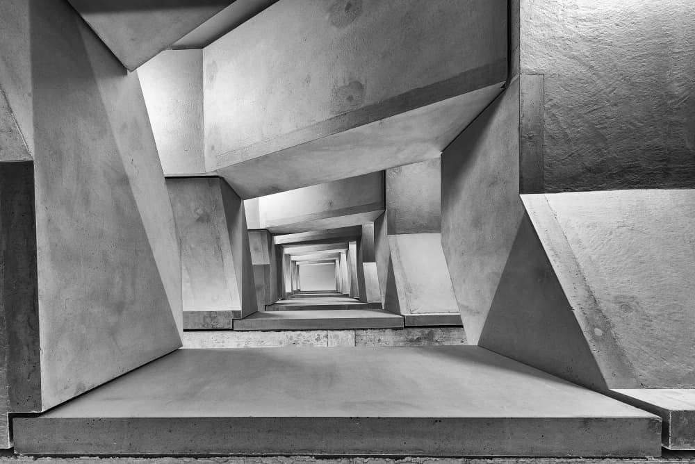 Concrete Geometric Passage by Guy Goetzinger — canvas wall art