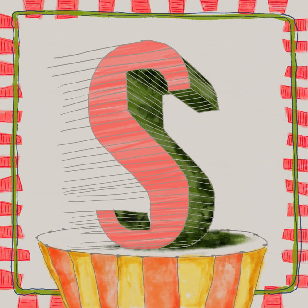 Playful Letter S by XHOZUCAN — canvas wall art