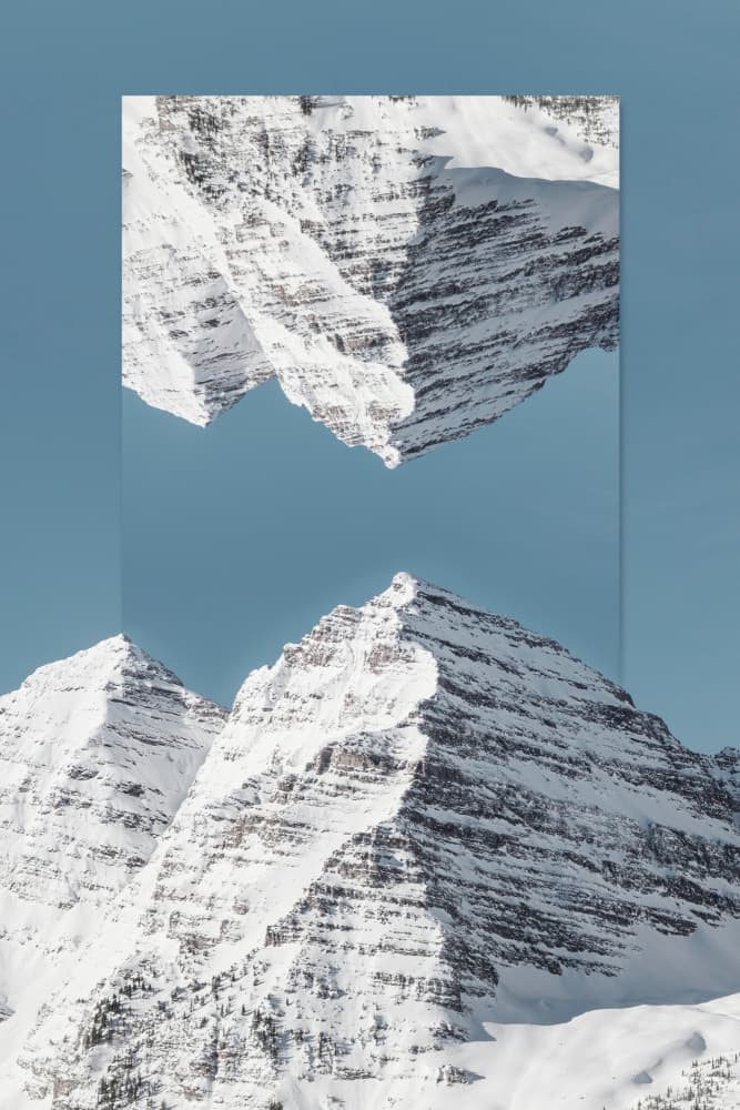 Mirrored Winter Peaks by Marja van den Hurk — canvas wall art