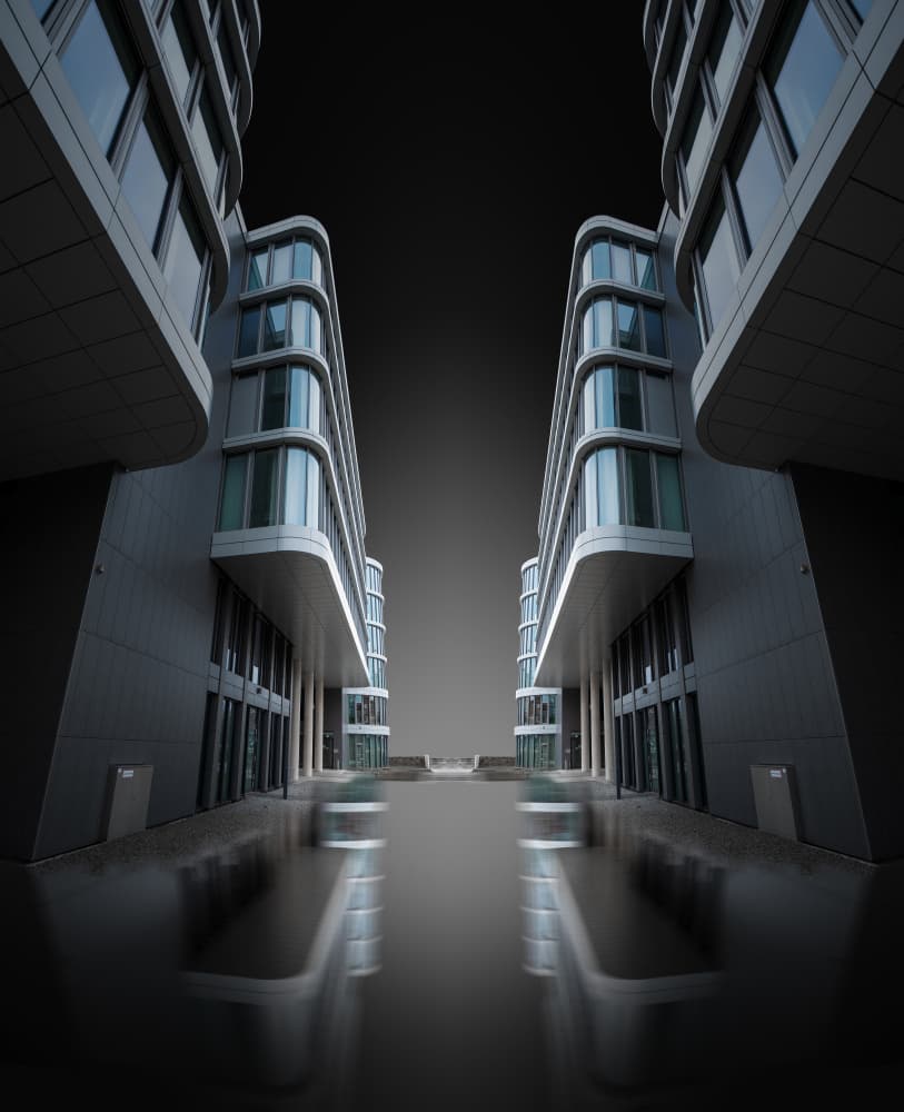 Modern Symmetrical Architecture by Jörg  Vollrath — canvas wall art