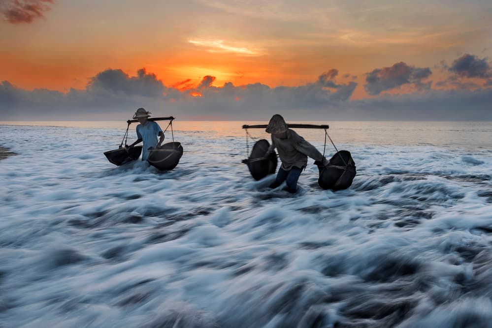 Golden Hour Beach Carry by PRADEEP RAJA — canvas wall art