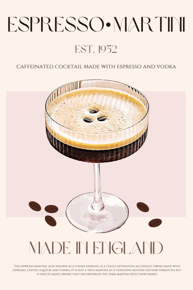 Classic Espresso Martini by Nazma Khokhar — canvas wall art