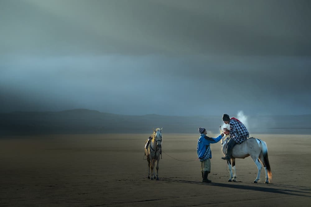 Misty Morning Horsemen by dodyherawan — canvas wall art