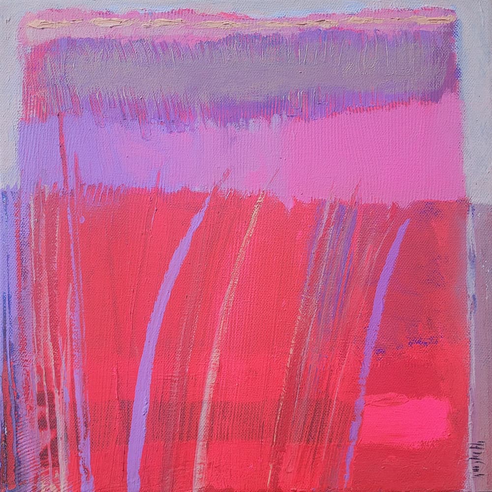 Vibrant Pink Abstract Layers by Wayne Sleeth — canvas wall art