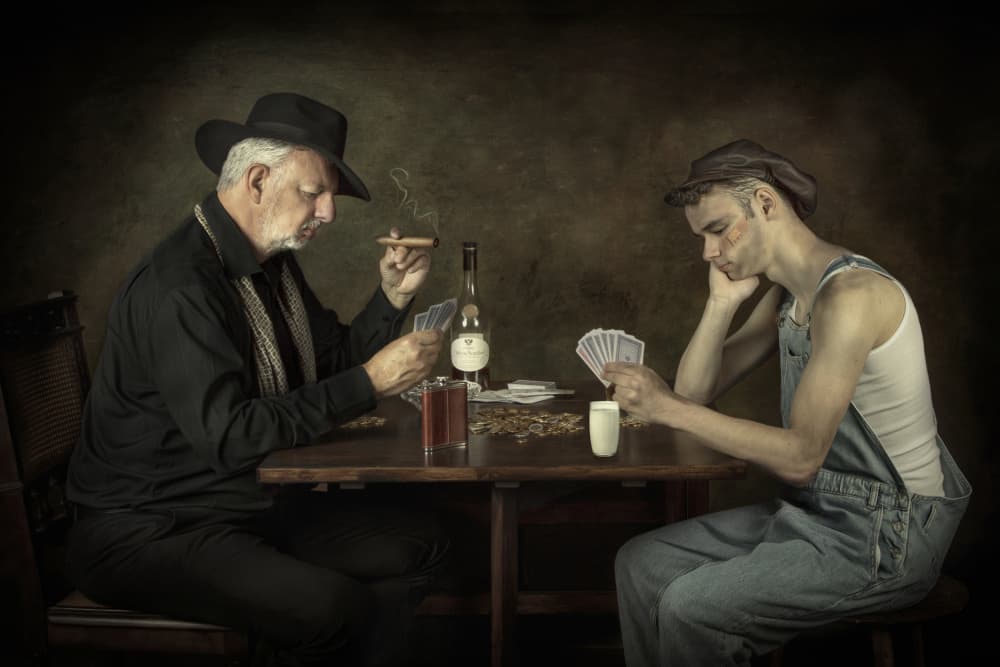 Old West Poker Game by Carola Kayen-Mouthaan — canvas wall art
