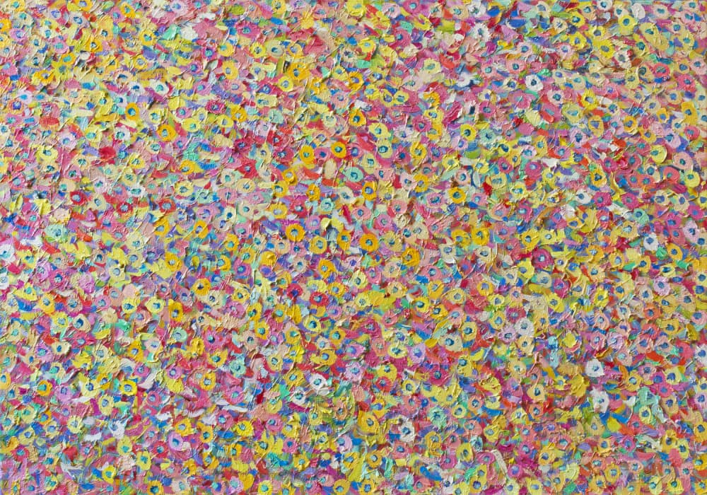 Colorful Textured Flowers by Helen Joynson — canvas wall art