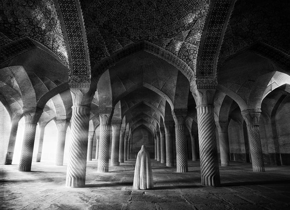 Mosque Arches Solitude by i am noname — canvas wall art