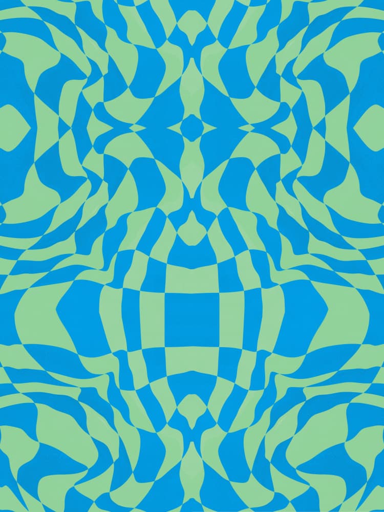 Warped Blue Green Illusion by Little Dean — canvas wall art