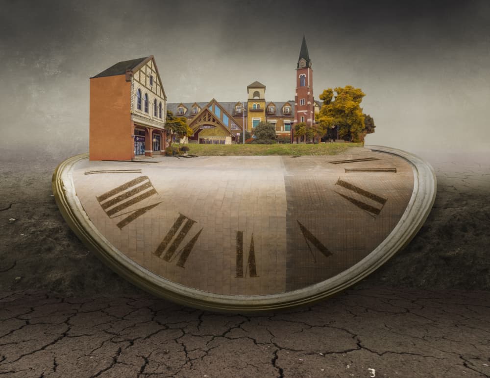 Surreal Clock City by Biao  Huang — canvas wall art