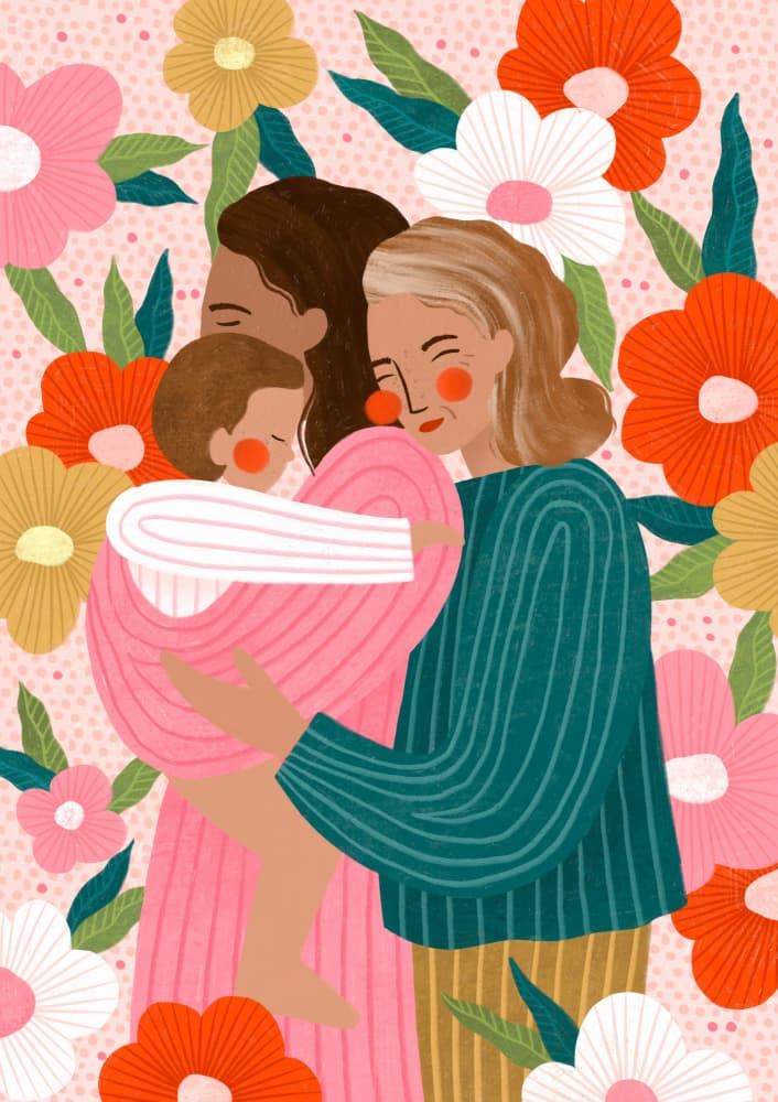 THREE GENERATIONS OF MOTHERHOOD by Bea Müller — canvas wall art