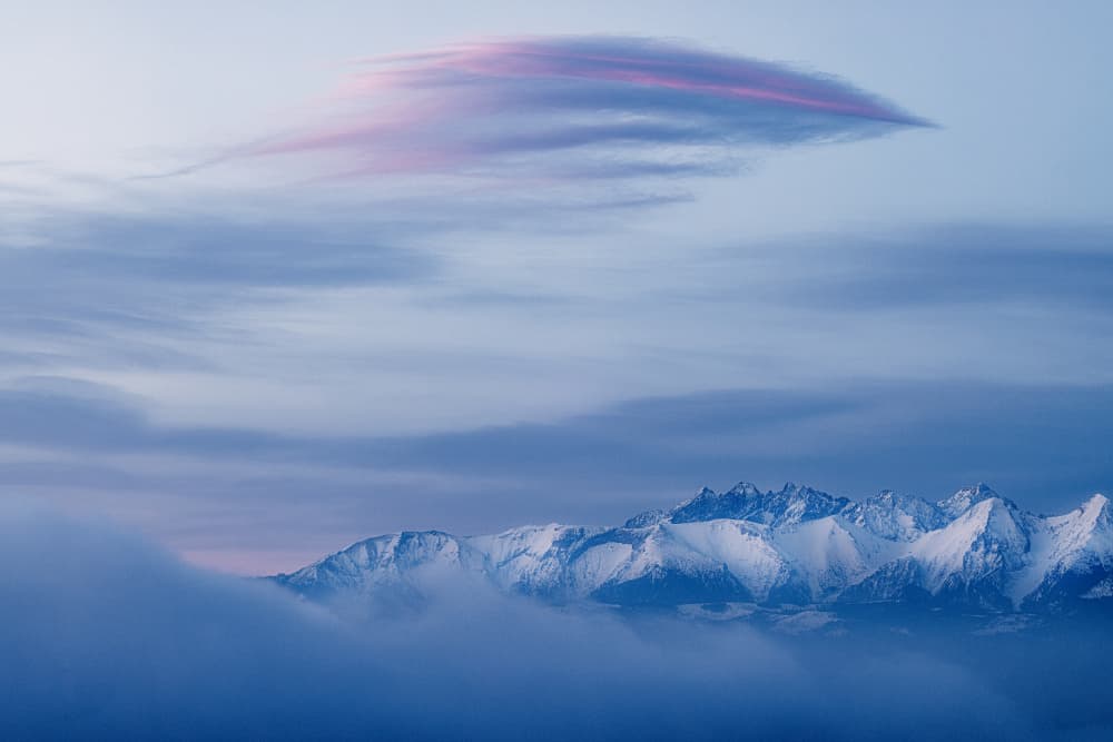 Winter Peaks Pink Cloud by Slawomir Kowalczyk AFRP  FIAP  IAAP — canvas wall art